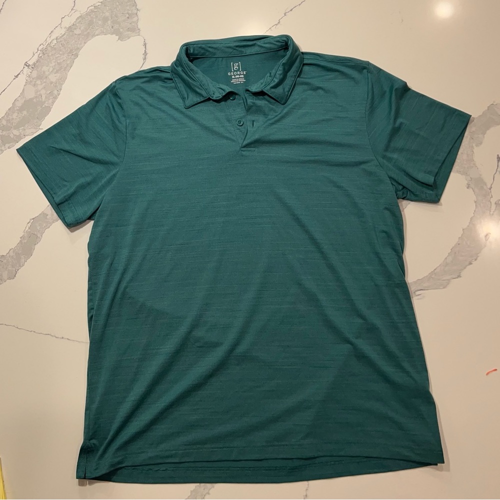 George XL green shirt sleeve polo polyester/spandex